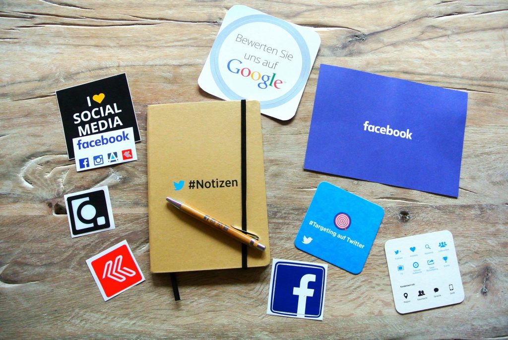 stickers with social media platforms logos